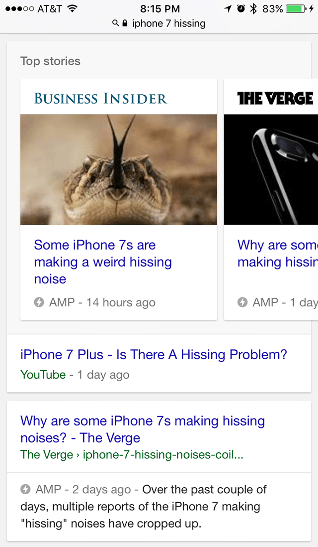 Google Amp Core Search Live