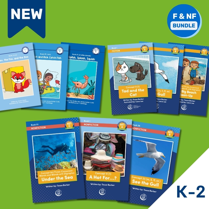 OG Plus Decodable Readers Set A, B, C Fiction Volume 1, Fiction Volume 2 and Nonfiction Volume 1- Printed