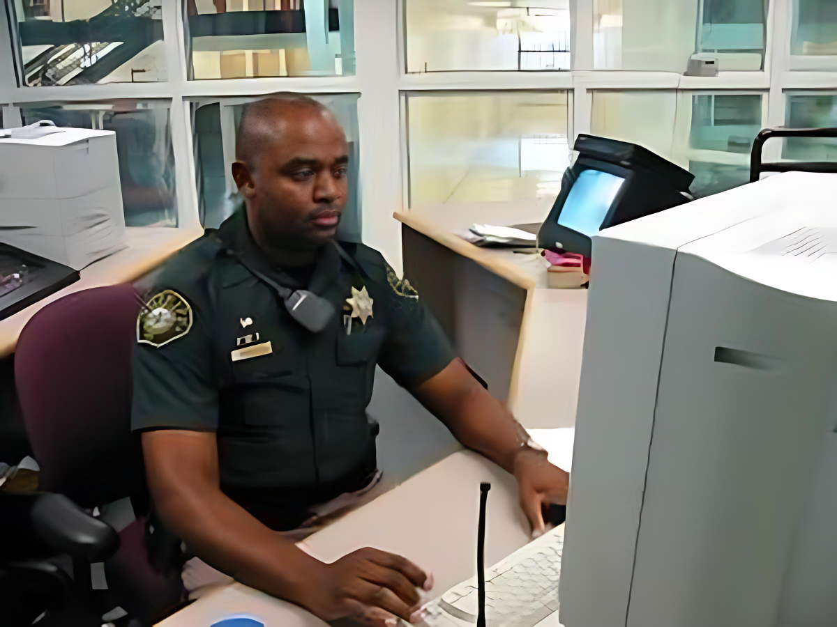 officer at computer
