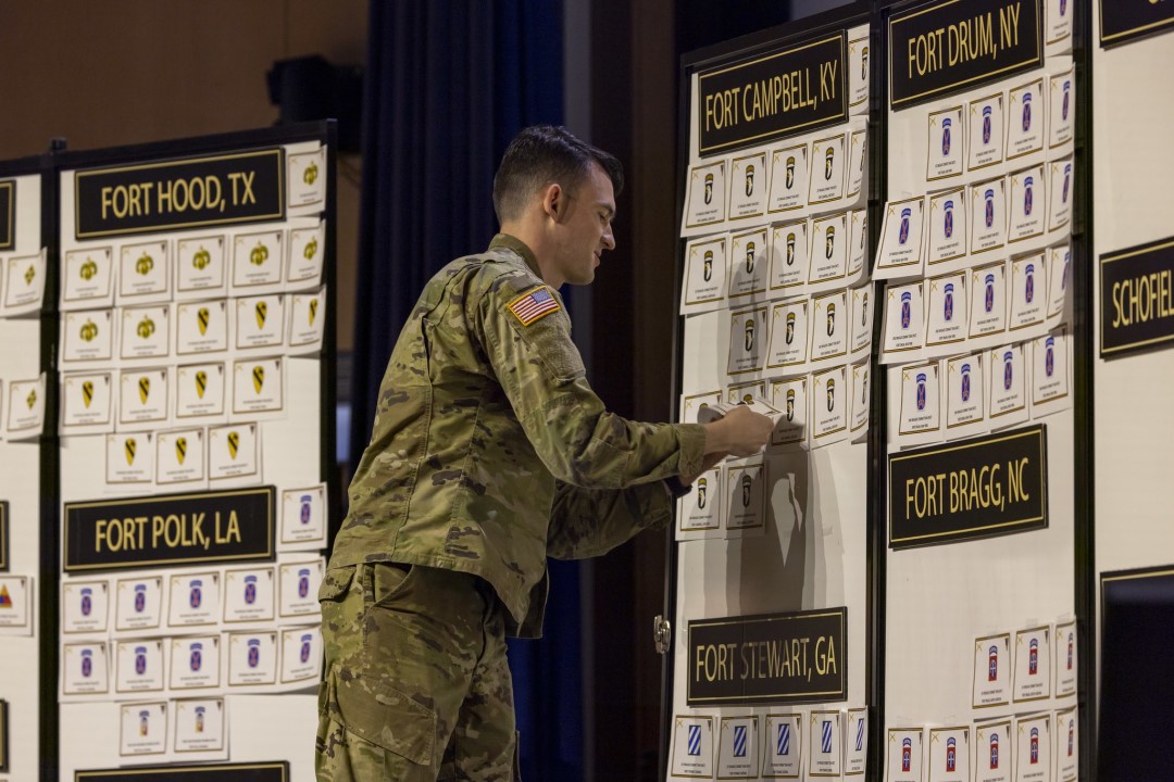 Cadet picks a posting for active duty after graduation.